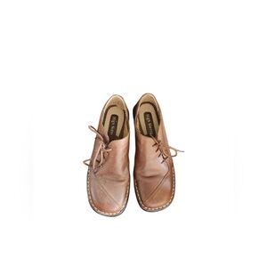 High Sierra Side Tie Laced Women's Brown Leather Shoes Size 8.5 Medium